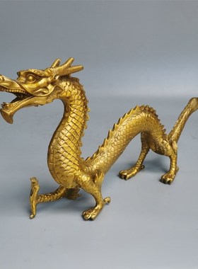 龙摆件 铜龙摆件纯铜青龙工艺品生肖龙金龙摆件客厅装饰品
