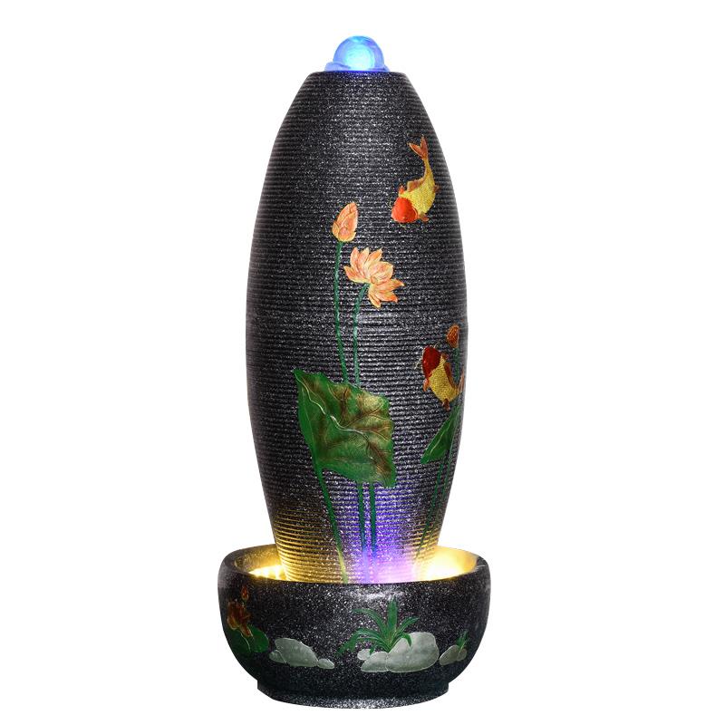 流水喷泉客厅办公室生财摆件风车水轮家居装饰加湿球落地开业礼品 - 图3