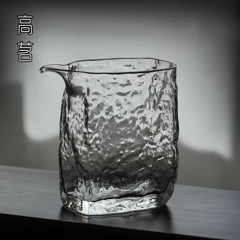 方形公道杯玻璃高档日式锤纹四方公杯网红泡茶功夫茶具茶海分茶器 - 图0