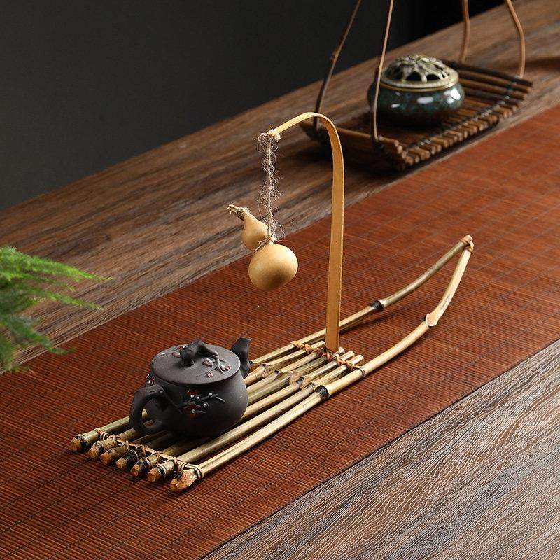 手工竹排葫芦饰品自然桌面装饰茶点托盘小吃托盘碟子杯垫香炉基地,淘宝优惠券,粉丝福利购,淘宝优惠卷