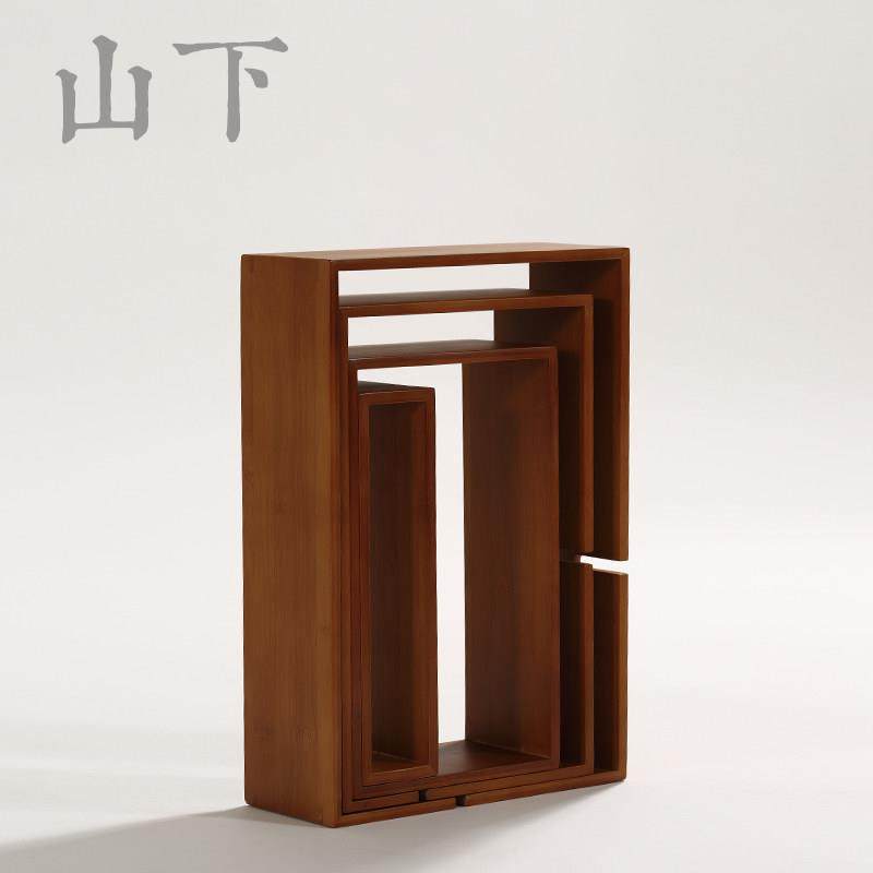 竹制百搭多宝格博古架茶具收纳展示架茶柜茶棚置物架摆件创意格子,淘宝优惠券,粉丝福利购,淘宝优惠卷