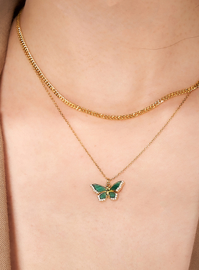 大英博物馆叠彩蝶韵系列项链蝴蝶项链新款饰品送女生朋友生日礼物