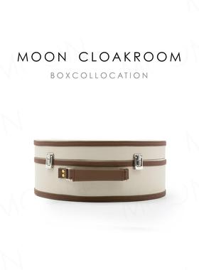 MOON慕空间样板房咖色半月收纳盒衣帽间装饰品收纳箱摆件展厅陈设