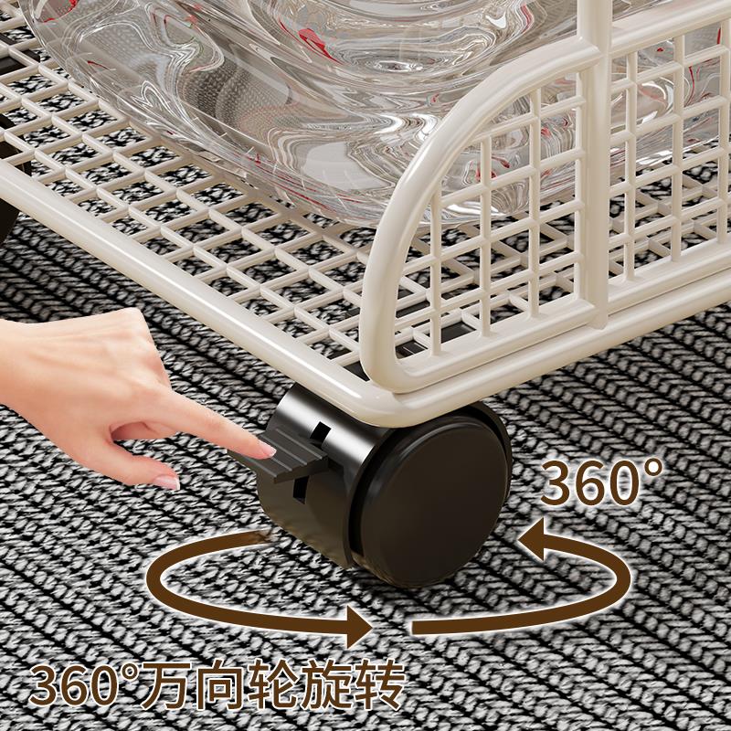 Host bracket bracket under the table desktop computer main chassis base storage rack with wheels removable double-layer wrought iron shelf