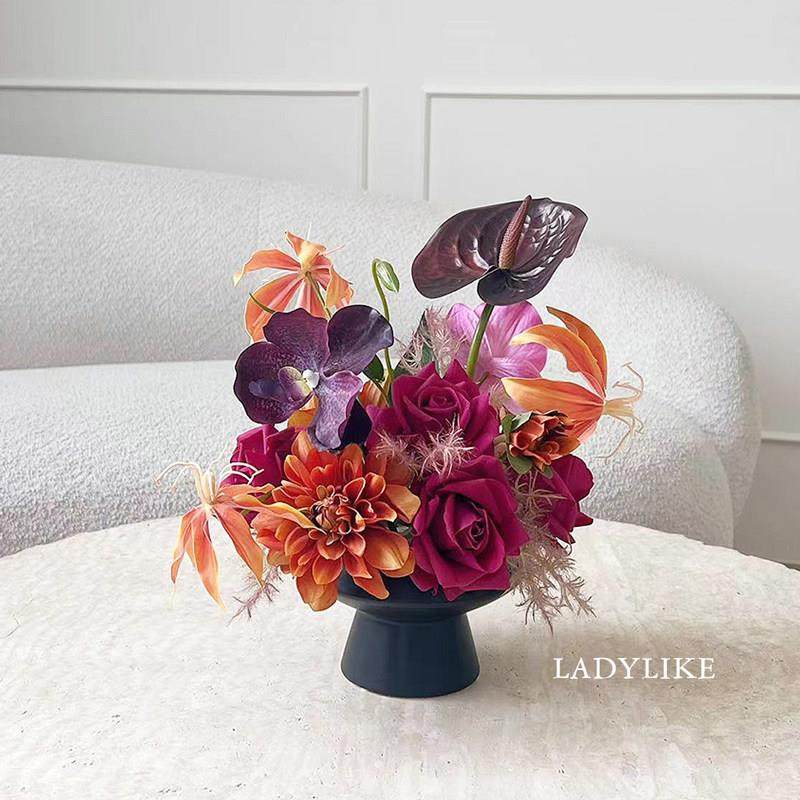 ladylike混合玫瑰花盆栽仿真花摆件假花卧室床头柜浴室客厅装饰花,淘宝优惠券,粉丝福利购,淘宝优惠卷