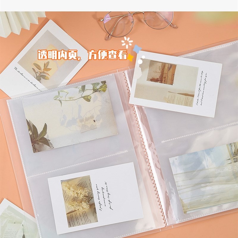 拍立得插入页式相册本34/5/6/7寸卡片明信片P小卡收纳照片纪念卡 - 图1