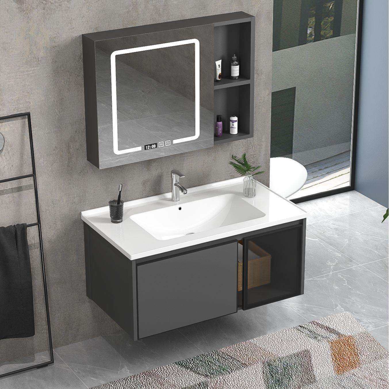 2024小户型浴室柜挂墙式多功能实木储物柜卫生间浴室镜柜抽屉式,淘宝优惠券,粉丝福利购,淘宝优惠卷