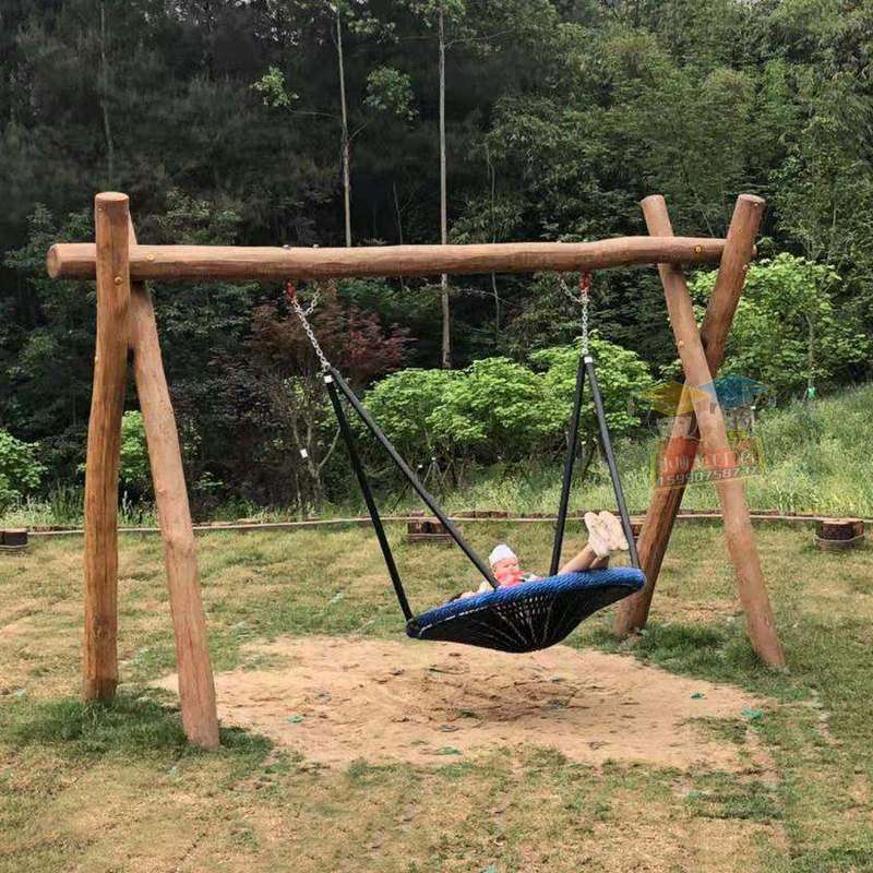 户外大型公园儿童秋千盘不锈钢海缆绳动物熊猫玩具吊盘秋千配件 - 图2