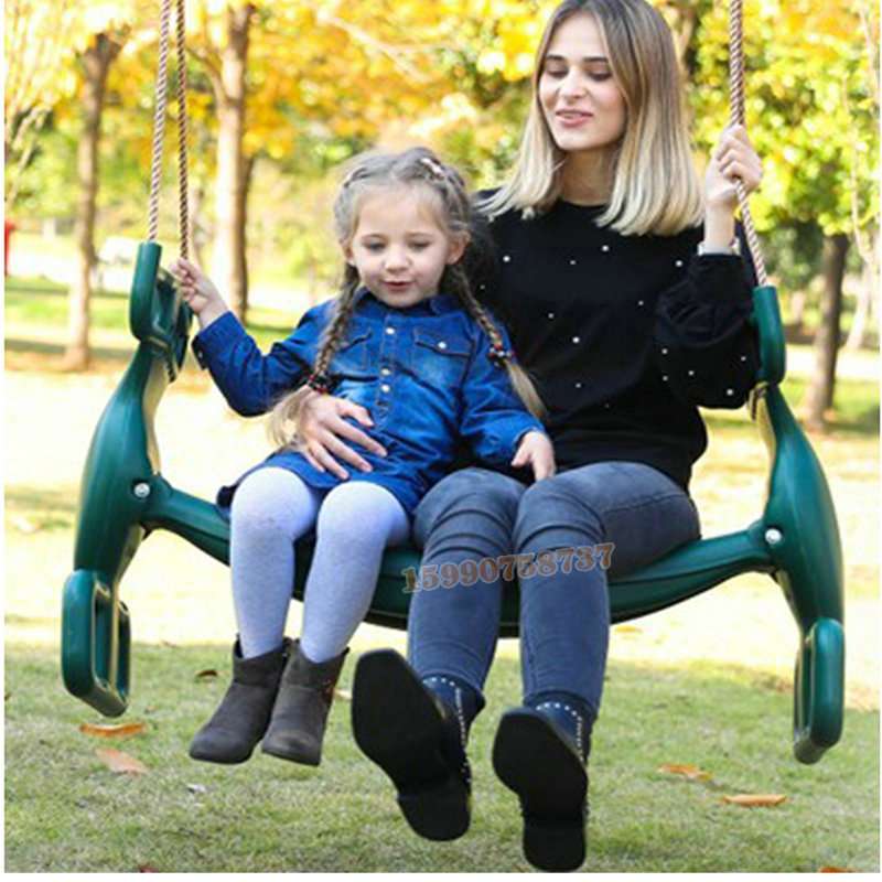 户外大型公园儿童秋千盘不锈钢海缆绳动物熊猫玩具吊盘秋千配件 - 图1