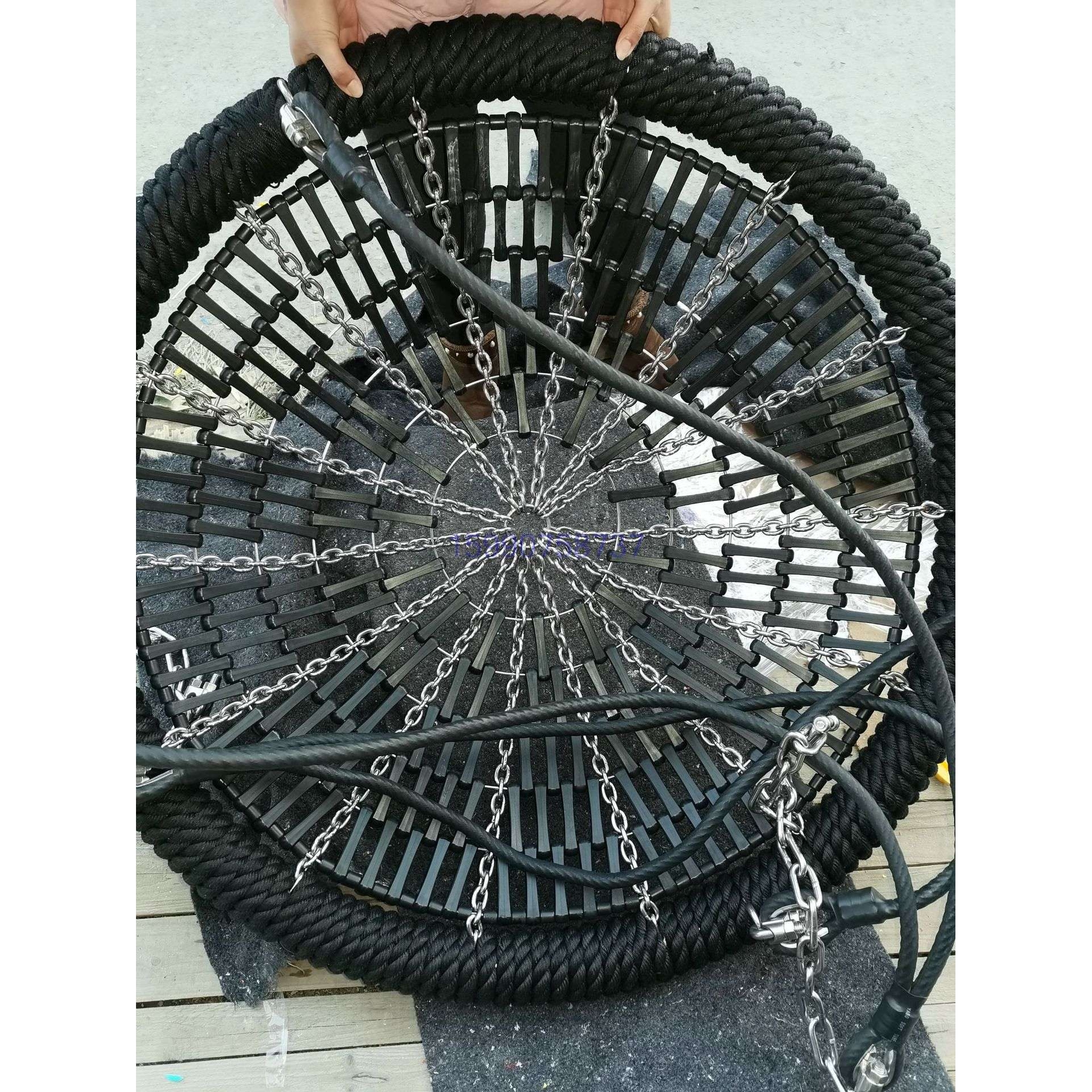 户外大型公园儿童秋千盘不锈钢海缆绳动物熊猫玩具吊盘秋千配件 - 图3