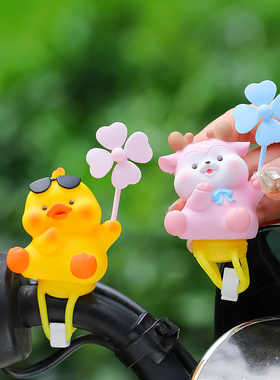 速发车载可爱小鹿风饰竹电动车汽车摆车自行件电动机车装车品