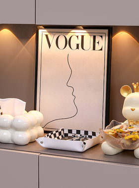 速发创意熊果盘收件摆纳玄居茶几进门入户家关客厅鞋柜装饰品