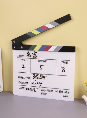 速发剧组场记板可演打板电影拍板导写术生日拍照道具艺字感装饰品