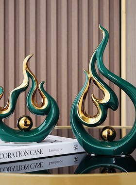 速发酒柜装饰品蒸蒸日桌摆件电视柜奢关餐上艺术陶瓷工艺软装轻玄