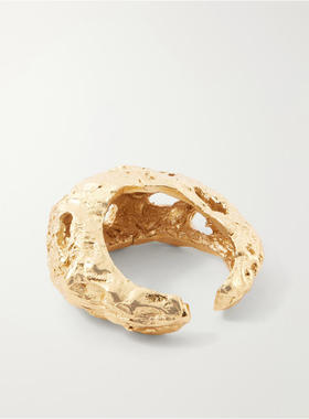 Paola Sighinolfi 女士 FW26 戒指 Galia 织纹18克拉镀金(青灰色)