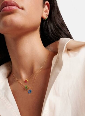 PERSÉE 女款18K金链条白色钻石项链 迷衣时尚