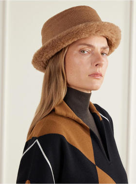 Max Mara 麦斯玛拉 女士 FW26 渔夫帽 Fiducia Teddy 驼绒