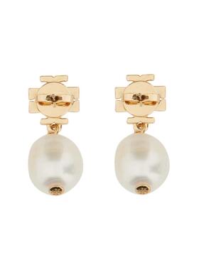 Tory Burch 汤丽柏琦 女士 FW26 耳环 JEWELRY 乳白色金色铜制