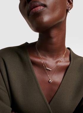 STONE AND STRAND 女款10kt 金色吊坠紫水晶黄玉项链 迷衣时尚