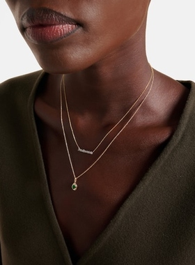 STONE AND STRAND 女款Bonbon 14kt金吊坠翠绿色项链 迷衣时尚