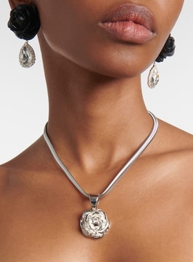 Magda Butrym 女款花朵水晶装饰吊坠项链 迷衣时尚