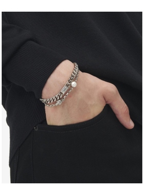 [秋冬新品]MCQUEEN 男款Alexander McQueen 骷髏裝飾多層鏈手鍊