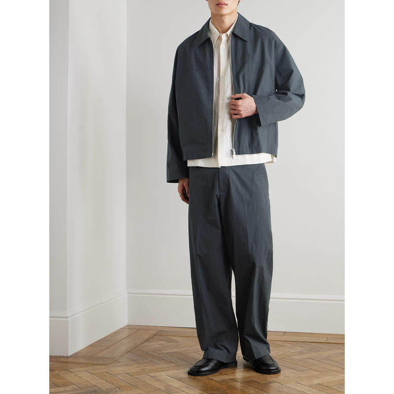 Studio Nicholson 男士 FW25 长裤 Mura 直筒棉质府绸裤子 - 图0