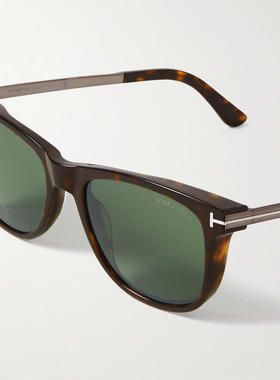 Tom Ford 男士 太阳镜 Sinatra D形框龟甲色醋纤镀银太阳眼镜