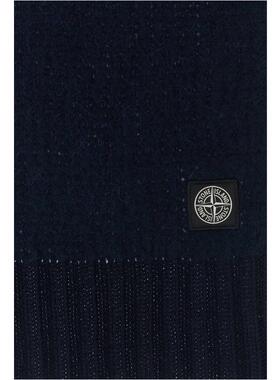 Stone Island 石头岛 男士 FW26 围巾 午夜蓝弹力羊驼毛混纺