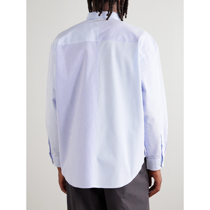 WTAPS 男款Down-Collar Logo-Appliquéd COOLMAX® 系扣拼接条纹 - 图2