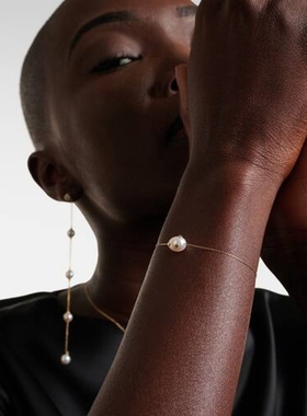 Mateo 女款14kt金巴洛克风格珍珠钻石手链 迷衣时尚