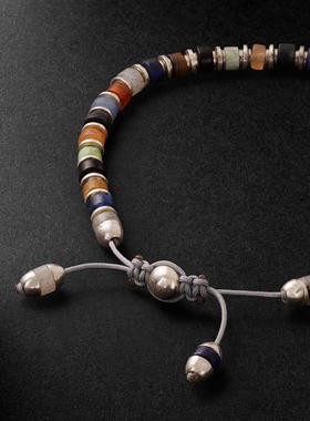 MAOR 男士 手链 Sapet 纯银玛瑙石珠饰手链