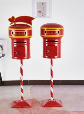 复古铁艺网红电话亭套装户外大型道具摆件打卡装饰酒吧风景区美陈