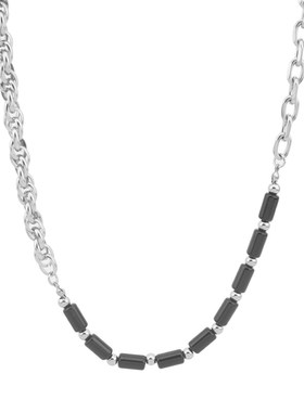 新中式国潮风串珠男女士项链男款黑白天然石锁骨链小众高级感配饰