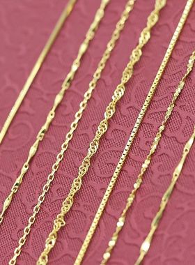 银衡镀14K项链女链子锁骨链镀黄金色18k彩金彩银链条裸链不掉色