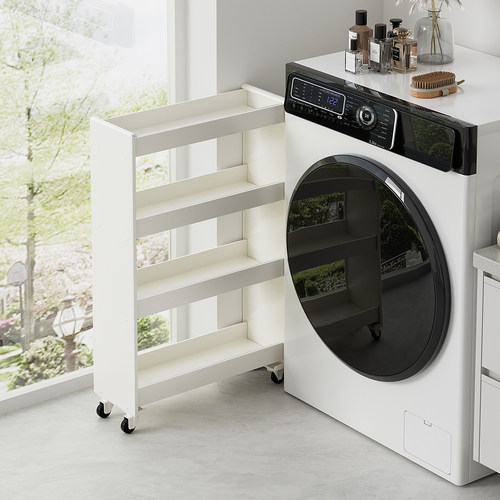 金属窄缝小推车厨房多功能夹缝移动置物架水果蔬菜收纳落地储物架 - 图0