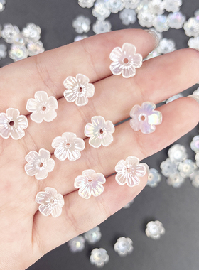 亚克力炫彩电镀彩色五瓣碗花瓣花托DIY手工材料饰品配件古风隔片