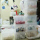 Building block pellet finishing box parts transparent storage box