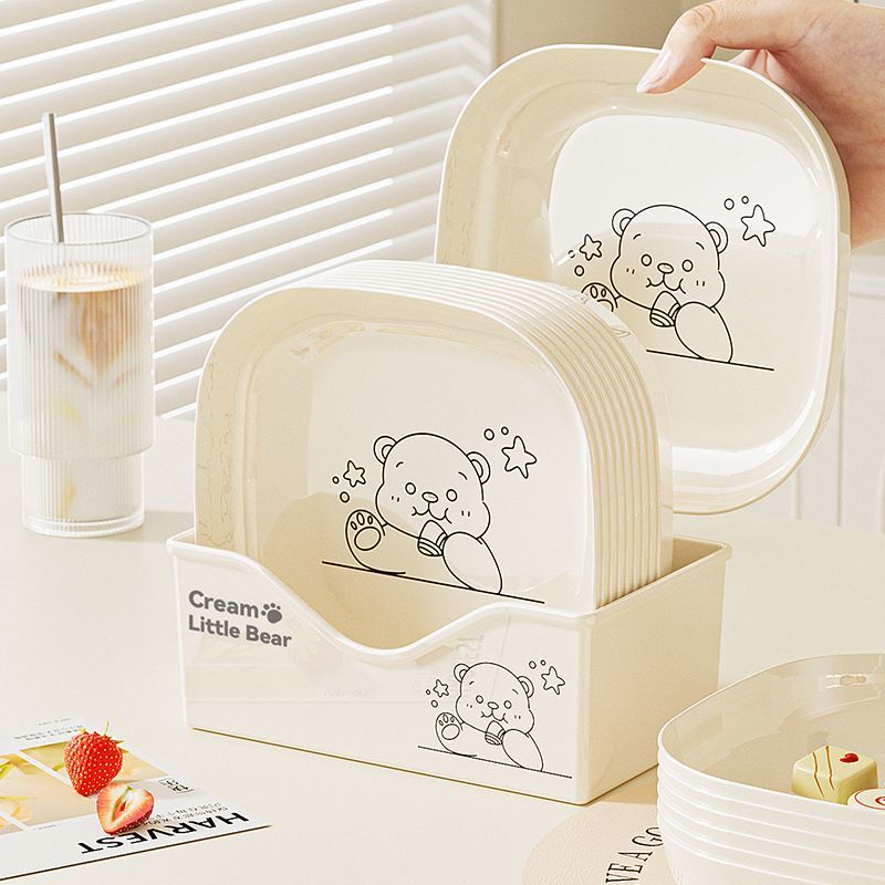 塑料吐骨碟高级感家用放菜吐骨头盘碟小碟子可洗碗机餐桌垃圾渣盘 - 图1