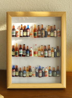 创意摆件家居饰品客厅酒柜装饰diy小酒瓶L吧台桌面电视柜相框摆件