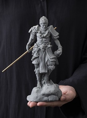 国风青砂石黑神话悟空p摆件齐天大圣家居办公室客厅桌面工艺品装