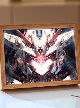 高达灯光画 画男生生日礼物情侣创意高级感小夜灯装饰画 画定制动