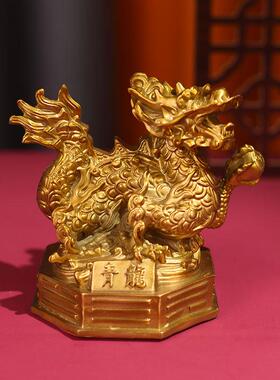 纯铜四方神兽摆件黄铜青龙白虎朱雀玄武铜四神兽一套家居工艺大号