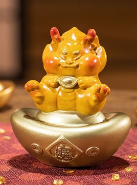 朱炳仁铜 龙腚发财装饰摆件卡通龙年生肖铜装饰摆件生日闺蜜礼物