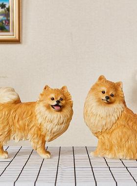 1813-181跨境源仿货真狗博摆件可爱美意家居装创饰摆件动物模型树