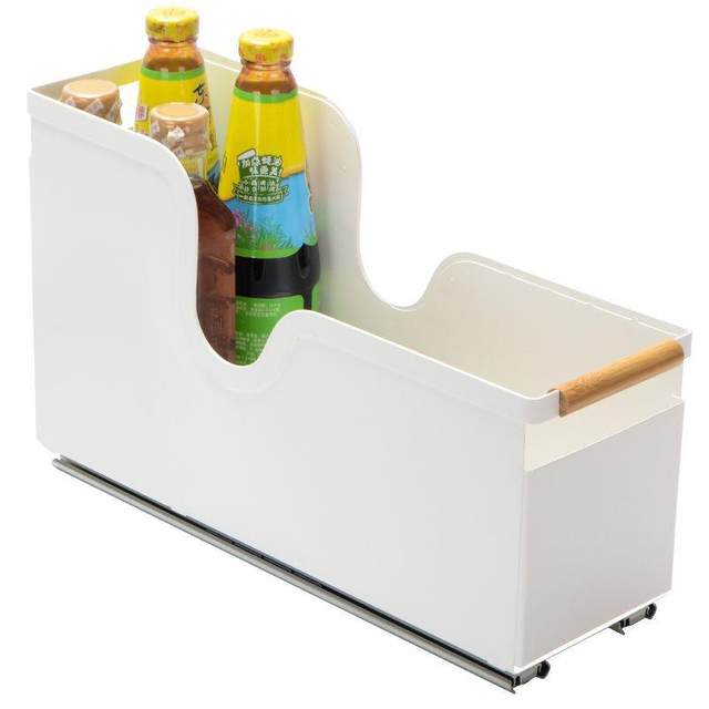 Kitchen seasoning storage rack pull-out and extremely narrow pull-out basket cabinet built-in single-layer drawer joints ultra-deep cabinet storage