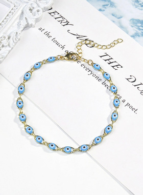 欧美金色恶魔之眼高级感手链女