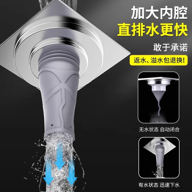 地漏防臭器卫生间通用下水管防返臭神器管硅胶芯内芯厕所防虫反味 - 图1