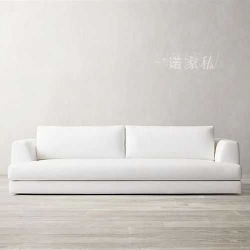 北欧简约复古羽绒布艺沙发小户型客厅轻奢意式表情极简直排三人位 - 图3