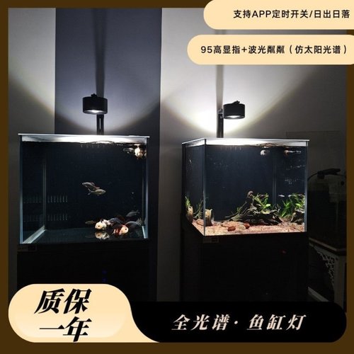 原生溪流鱼缸灯专业RGB UV超强爆藻 LED全光谱APP智能筒灯 金鱼灯 - 图2